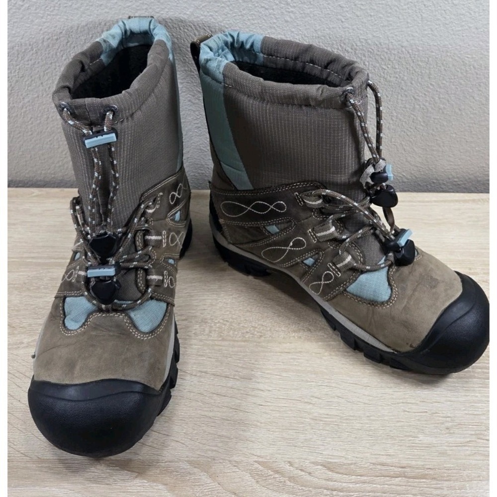 KEEN Waterproof Winter Hiking Boots Brown Blue Insulate 8‎